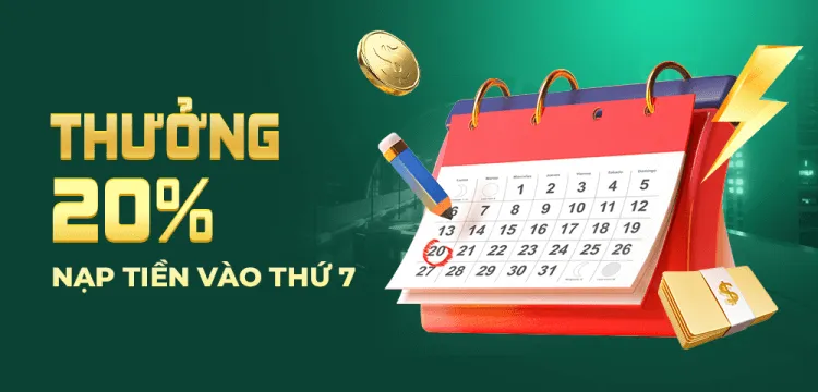 Dabet khuyến mãi tặng 20% nạp tiền vào thứ 7 hàng tuần