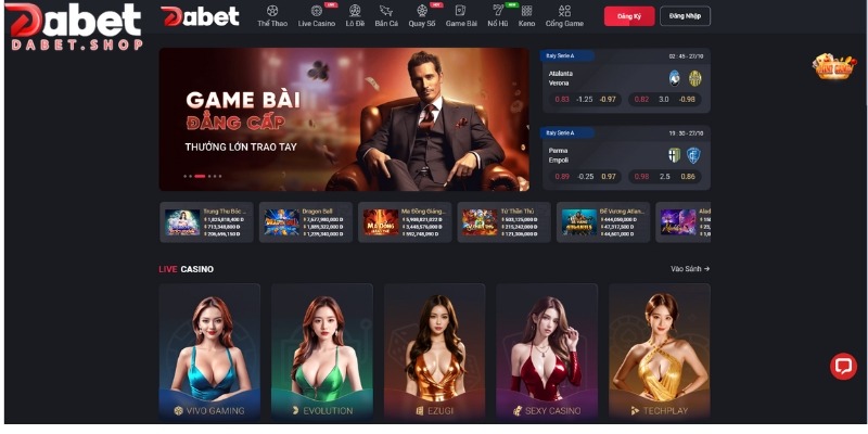 Trang chủ chính của game DABET 